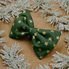 Green Dog Bow Tie, gift for dog, Gold Stars Pet Bow Tie, Bowtie, Collar Attachment