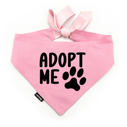 Dog Bandana Adopt Me Psiakrew, personalized tied handkerchief, pink bandana scarf