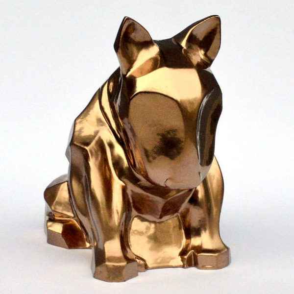 Sculpture Bull Terrier Golden Bling Bling!