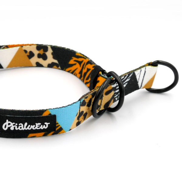 Half-choke collar Wild Animals, 2.5 cm wide, medium and big dogs, black extras