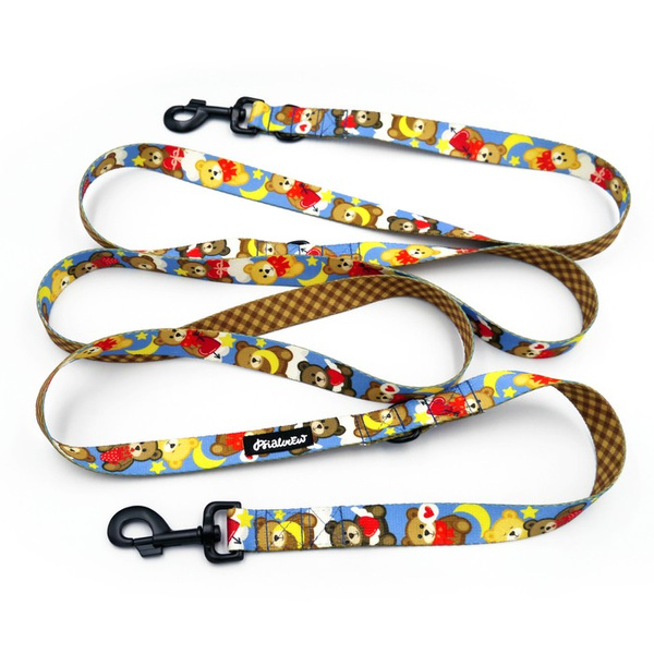 Dog Leash Teddy Bear Psiakrew snap hook black 8cm