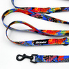 Long Dog Leash Colorful Thicket Psiakrew width 2 cm (0.78"), black snap hook 6 cm