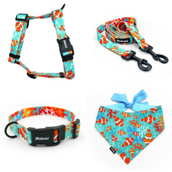 ZUBEHÖRSATZ. Großer Hund. Blue Lagoon Psiakrew Serie; Halsband, Geschirr, Leine, Bandana