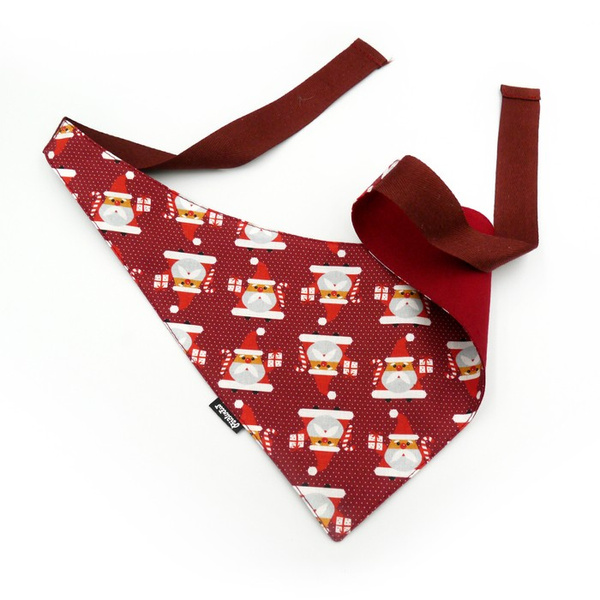 Premium Hundehalstuch-Weihnachtsmänner-Taschentuch zum Binden um den Hals Ihres Haustieres, Burgund