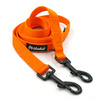 Long Orange Dog Leash width 2 cm (0.78") wide; black snap hook 7 cm
