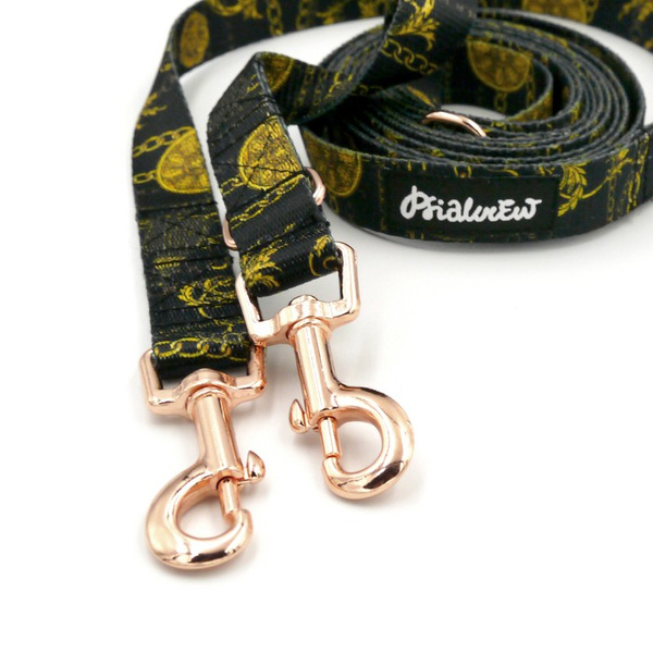 Hundeleine Donatella Psiakrew Breite 2 cm, Roségold Karabinerhaken 6 cm