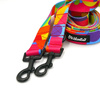Dog Leash Kaleidoscope width 2.5 cm, 1" wide, snap hook black 6cm