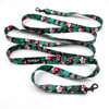 Leash for micro and small Dog; Tropical Monstera; adjustable; 2 cm wide, black small snap hook 4 cm
