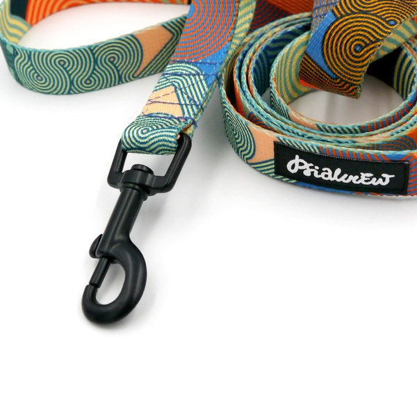 Walking leash for Dog Geo Snake Psiakrew, width 2 cm, black snap hook 6 cm