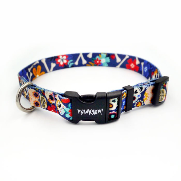 Dog Collar Psiakrew Día de los Muertos, 2 cm 0.78"  wide, for small dogs