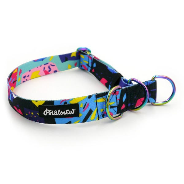 Half-choke collar Terrazzo, 3 cm wide, medium and big dogs, holo extras