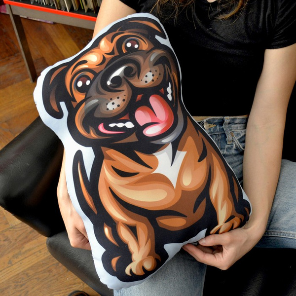 Staffordshire Bull Terrier Brown Dog Decorative Pillow Cushion Stuffed Doggy cuddly mascot