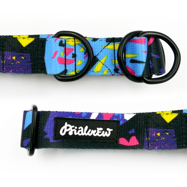 Half-choke collar Terrazzo, 2.5 cm wide, medium and big dogs, black extras