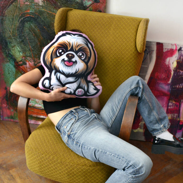 Poduszka Pies Shih Tzu Psiakrew Przytulanka Maskotka Zabawka Pluszak