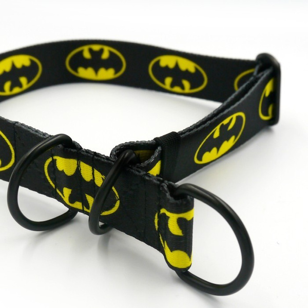 Batdog- Half-Clamp-Halsband, 3 cm breit, für mittlere und größere Hunde, schwarze Beschläge