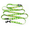 Long Dog Leash Green Frogs width 2 cm (0.78")  wide, black snap hook