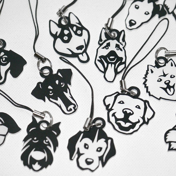 Pies Husky breloczek, przywieszka do telefonu, charms