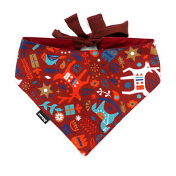 Christmas Dog Bandana Winter Folk Dog handkerchief style to tie around your pet’s neck