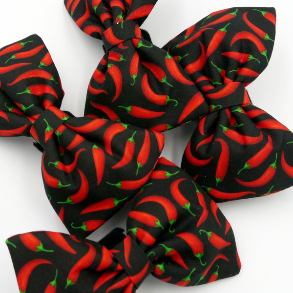 Dog Bow Tie Red Hot Chili Psiakrew, Pet Bow Tie, Bowtie, Collar Attachment