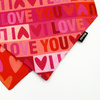 Double-sided bandana for Dog I LOVE YOU, scarf for Valentine's Day with a tunnel for the collar Psiakrew
