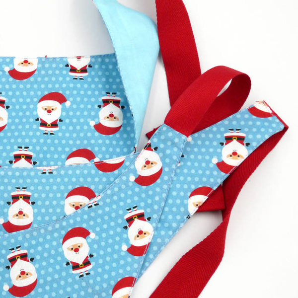 Bandanka dla psa Mikołajki Psiakrew, niebieska chusteczka, bawełniana apaszka świąteczna