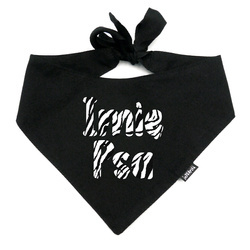Czarna Bandana z imieniem Psa Psiakrew, personalizowana apaszka Zebra