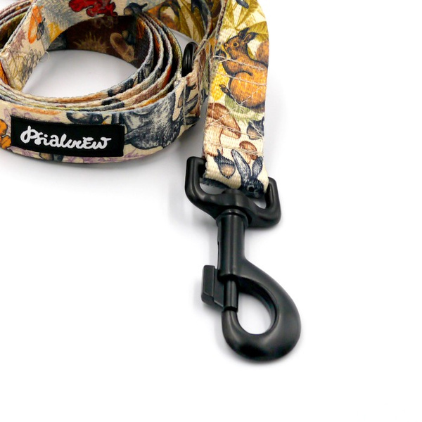 Hundeleine Forest Treasures Psiakrew Breite 2,5 cm, 1" breit, kräftiger schwarzer Karabiner 8cm