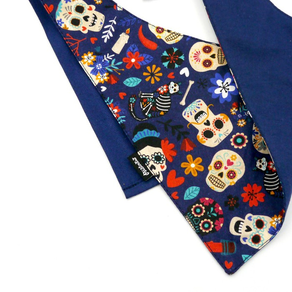 Dog Bandana Día de los Muertos handkerchief style to tie around your pet’s neck