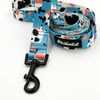 Dog Leash Spotted Cow width 2.5 cm, 1"  wide,  black snap hook 6 cm