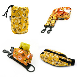 ACCESSORY KIT. Medium dog. Busy Bees Psiakrew Series; Collar, Harness, Leash, Sachet for dog treats