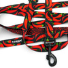 Dog Leash Red Hot Chili width 2.5 cm, 1"  wide, black snap hook 8cm