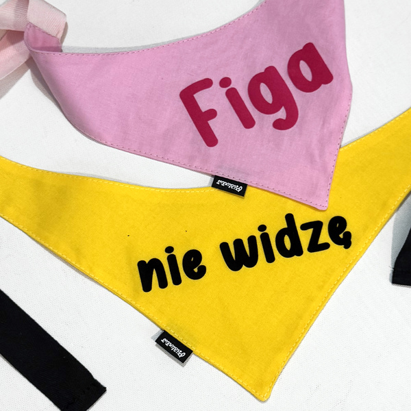 Bandana z imieniem Psa Psiakrew, personalizowana wiązana chusteczka, różowa apaszka