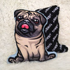 Pug Pillow Decorative Dog Cushion, Beige Mops, Carlin Cuddly Mascot Psiakrew