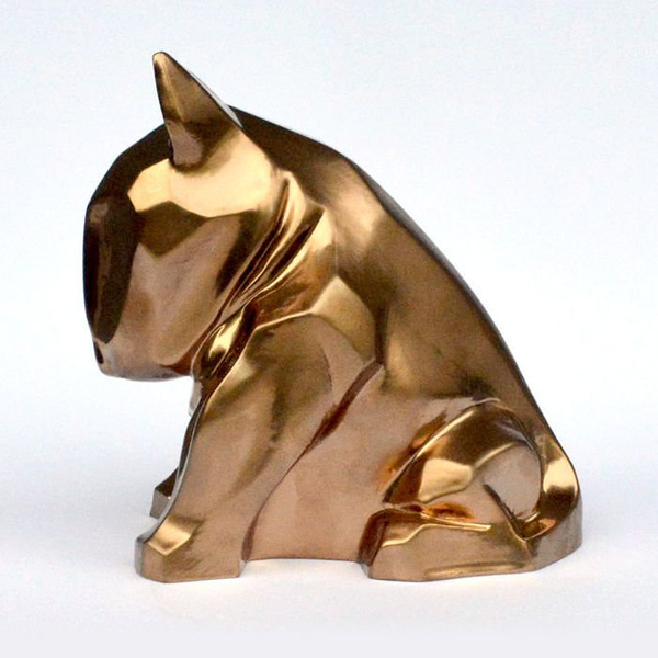 Rzeźba Złoty Pies Bull Terrier Bling Bling!