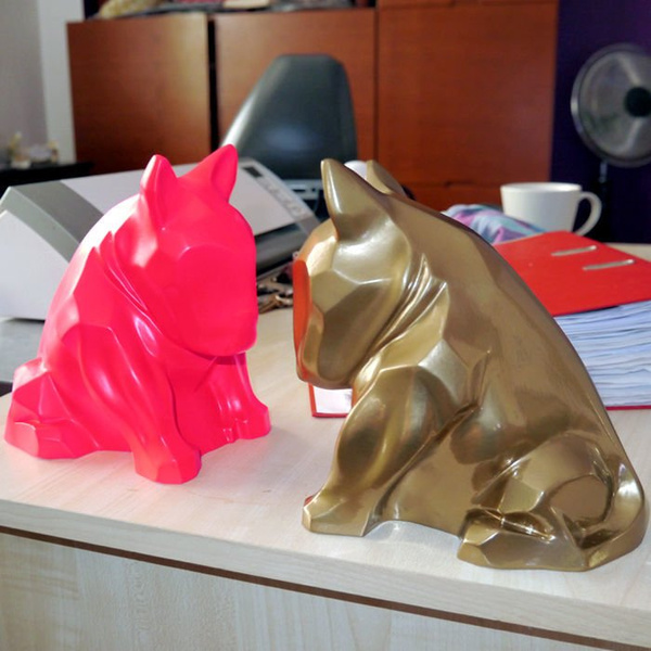 Fluorescent Sculpture Bull Terrier Dog