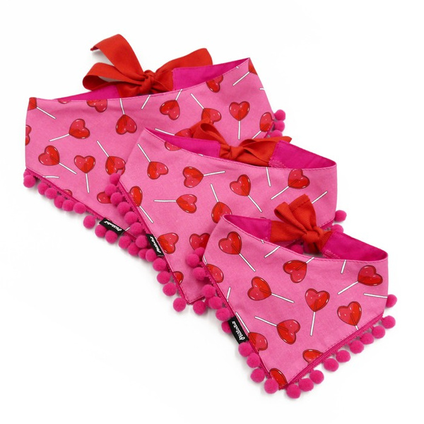 Dog bandana for Valentine's Day Lollipops Psiakrew tied handkerchief, scarf