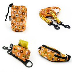 ACCESSORY KIT. Big dog. Sweet Flowers Psiakrew Series; Collar, Harness, Leash, Sachet for dog treats