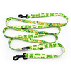 Dog Leash Green Frogs width 2.5 cm, 1"  wide, snap hook black 8cm