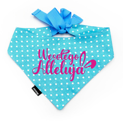 Personalisiertes Blau Bandana für Hunde Wesołego Alleluja Psiakrew