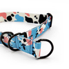 Half-Clamp-Halsband Spotted Cow Psiakrew 3 cm breit, für mittlere und größere Hunde, schwarze Beschläge