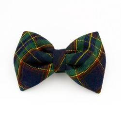 Christmas bow tie bow tie ornament for dog green and navy blue check