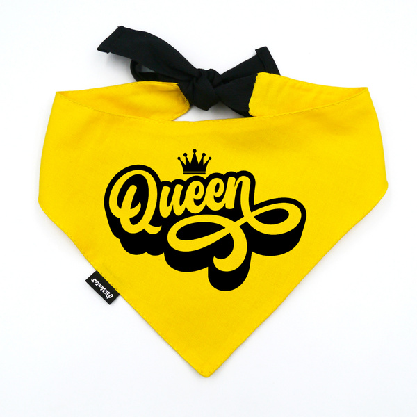 Personalisiertes gelbes Bandana für Hunde Queen Psiakrew