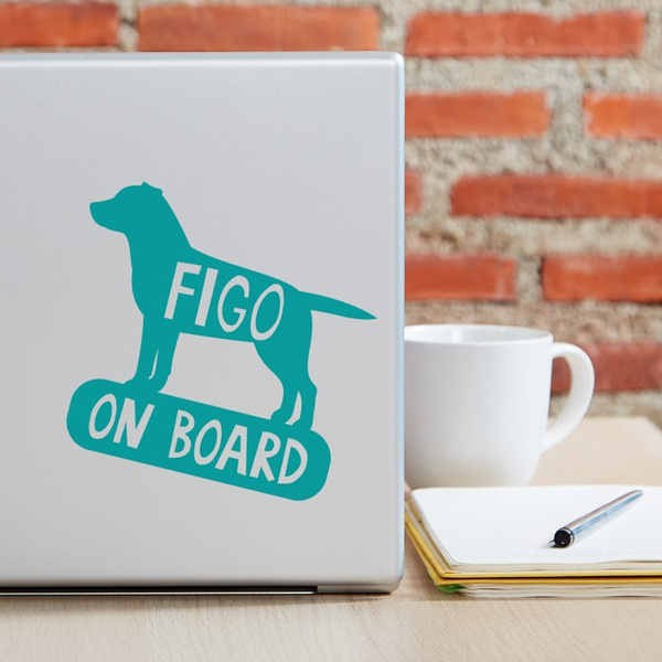 Car sticker with the name of the Labrador Retriever Dog On Board Psiakrew