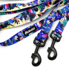Dog Leash Magic Jungle width 2.5 cm, 1" wide, big black snap hook 8 cm