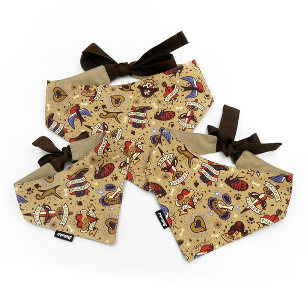 Dog Bandana Dog Tattoo Psiakrew handkerchief style to tie around your pet’s neck