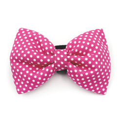 Pink Dog Bow Tie with white polka dots, elegant classic Psiakrew bow