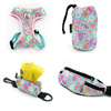 DOG ACCESSORY KIT. Psiakrew Azure Pool Series; Dog Harness, Sachet, Pouch, Hip Bag