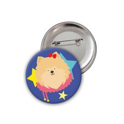 Przypinka Świąteczna Pies Pomeranian Psiakrew Button Badzyk 25mm