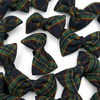 Christmas bow tie bow tie ornament for dog green and navy blue check