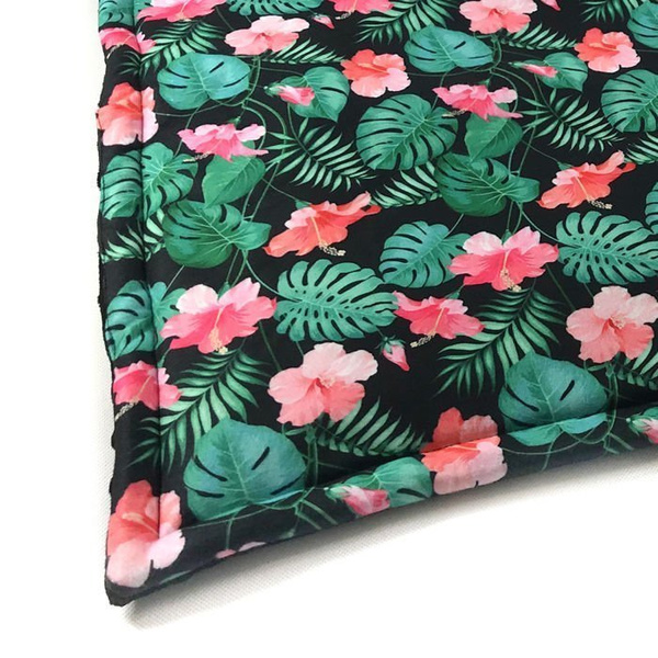 Kocyk dla psa Tropical Monstera Psiakrew, mata, pled dla psa w tropikalne wzory, polar Minky